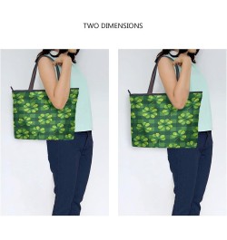 Pattern Tote Bag for Women with Zipper Pocket Polyester Tote Purse Pattern Handbag Pattern Tote Purse St Patricks 4 $17.25 Totes