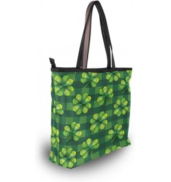 Pattern Tote Bag for Women with Zipper Pocket Polyester Tote Purse Pattern Handbag Pattern Tote Purse St Patricks 4 $17.25 Totes