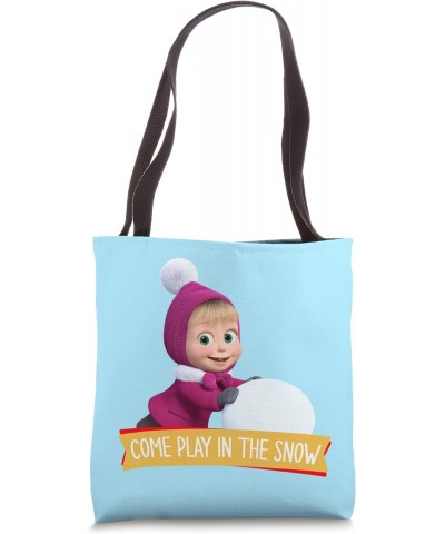 Masha and the Bear. Come play in the snow! Tote Bag $9.90 Totes