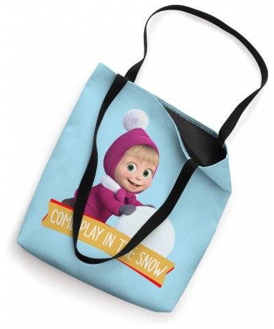 Masha and the Bear. Come play in the snow! Tote Bag $9.90 Totes