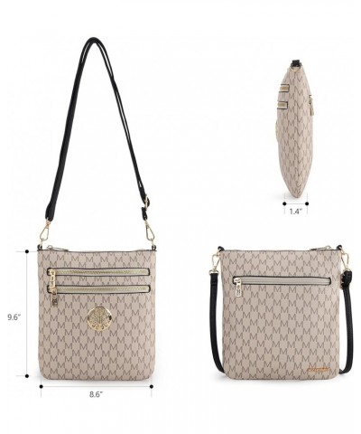 Crossbody Bags for Women Multi Pocket Cross Body Bag Purses with Adjustable Strap C Monagram Khaki $10.58 Crossbody Bags