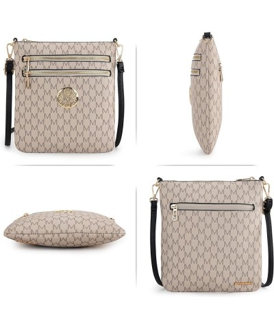 Crossbody Bags for Women Multi Pocket Cross Body Bag Purses with Adjustable Strap C Monagram Khaki $10.58 Crossbody Bags