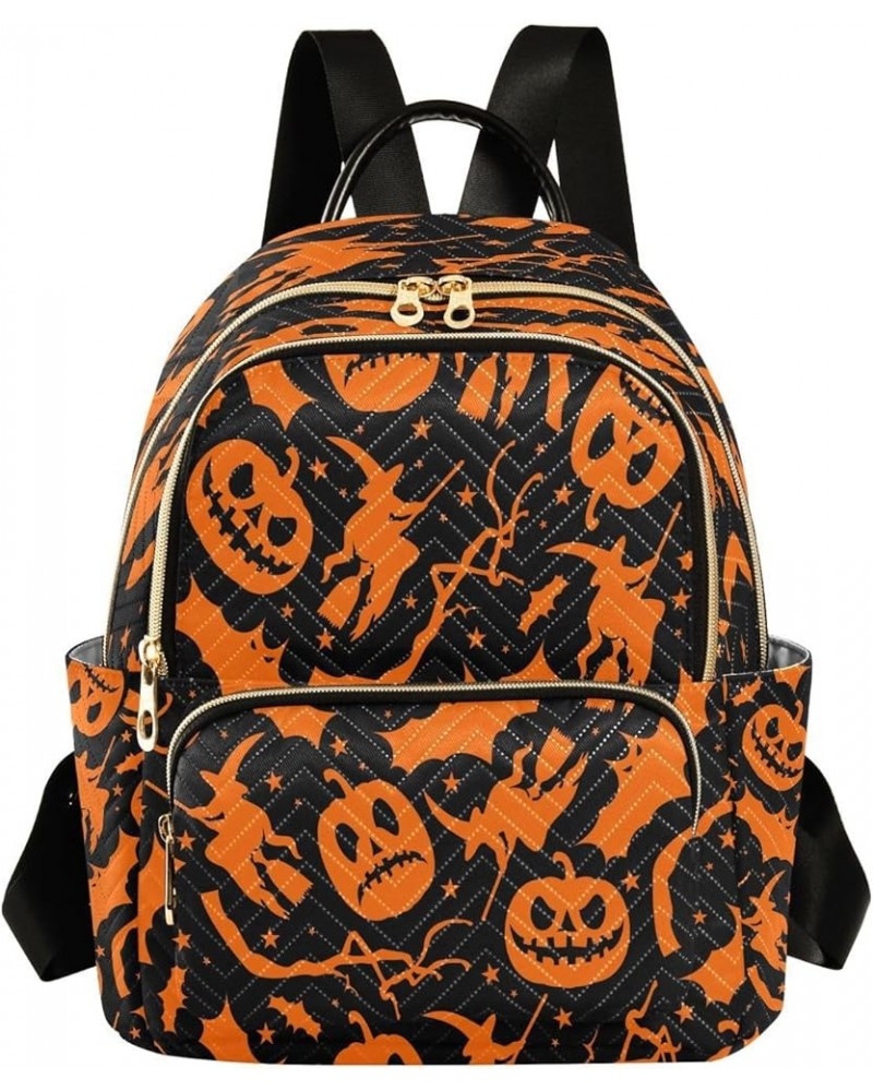 Halloween Star Bat Pumpkin Women Backpack Purse Ladies Fashion Shoulder Bag Daypack Travel Bag 10L Medium $18.89 Backpacks