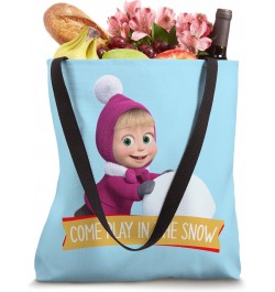 Masha and the Bear. Come play in the snow! Tote Bag $9.90 Totes