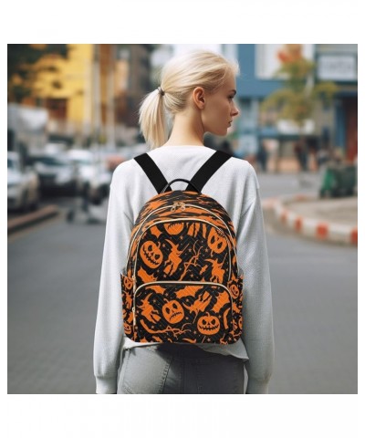 Halloween Star Bat Pumpkin Women Backpack Purse Ladies Fashion Shoulder Bag Daypack Travel Bag 10L Medium $18.89 Backpacks