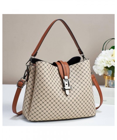 Women's Shoulder Bag Shoulder Bag Purse Women's Printed Leather Bucket Bag Designer Crossbody Bag Heise $39.94 Totes