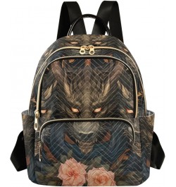 Medium Fashion Backpack for Women Gothic Three Dragons Print Ladies Travel Daypack Aesthetic Shoulder Bag 11.4×6.1×14.1 IN $2...