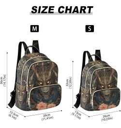 Medium Fashion Backpack for Women Gothic Three Dragons Print Ladies Travel Daypack Aesthetic Shoulder Bag 11.4×6.1×14.1 IN $2...