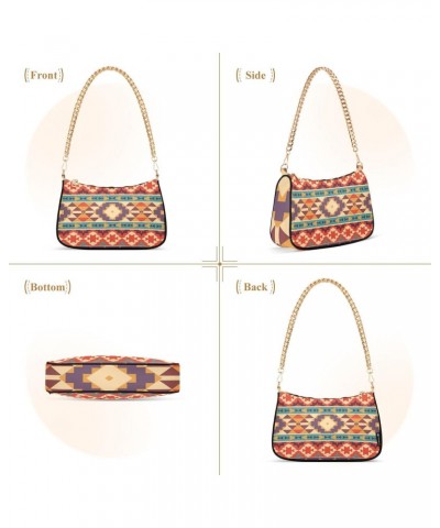 Clutch Shoulder Bags Tote Evening Purse Handbags for Women Hobo Bags Colorful Indian Aztec Striped with Zipper Closure $15.04...