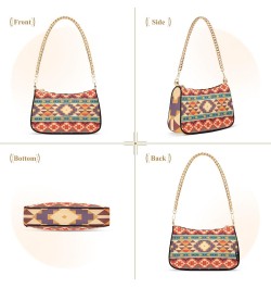 Clutch Shoulder Bags Tote Evening Purse Handbags for Women Hobo Bags Colorful Indian Aztec Striped with Zipper Closure $15.04...