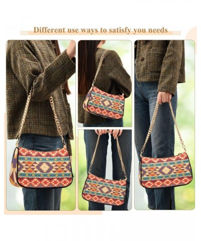 Clutch Shoulder Bags Tote Evening Purse Handbags for Women Hobo Bags Colorful Indian Aztec Striped with Zipper Closure $15.04...