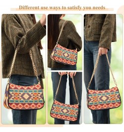 Clutch Shoulder Bags Tote Evening Purse Handbags for Women Hobo Bags Colorful Indian Aztec Striped with Zipper Closure $15.04...