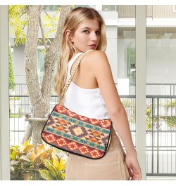 Clutch Shoulder Bags Tote Evening Purse Handbags for Women Hobo Bags Colorful Indian Aztec Striped with Zipper Closure $15.04...