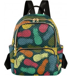 Pineapple Pattern Backpack Purse for Women, Anti Theft Backpack Small Travel Backpack Shoulder Bag Mini(10.23'' x 5.11'' x 12...