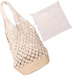 2 Pcs Bucket Straw Bag Shoulder Bag for Women Large Beach Bag Straw Beach Bags for Women Gift Sack White $13.16 Shoulder Bags