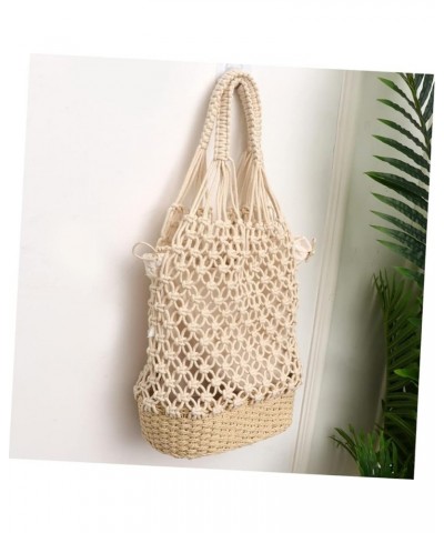 2 Pcs Bucket Straw Bag Shoulder Bag for Women Large Beach Bag Straw Beach Bags for Women Gift Sack White $13.16 Shoulder Bags