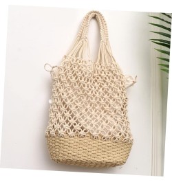 2 Pcs Bucket Straw Bag Shoulder Bag for Women Large Beach Bag Straw Beach Bags for Women Gift Sack White $13.16 Shoulder Bags