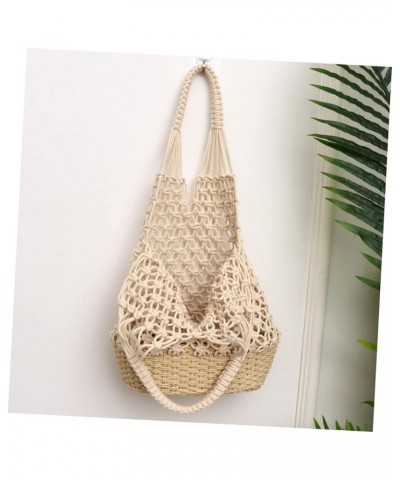 2 Pcs Bucket Straw Bag Shoulder Bag for Women Large Beach Bag Straw Beach Bags for Women Gift Sack White $13.16 Shoulder Bags