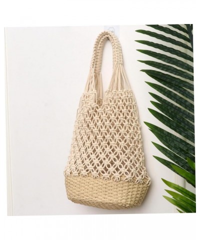 2 Pcs Bucket Straw Bag Shoulder Bag for Women Large Beach Bag Straw Beach Bags for Women Gift Sack White $13.16 Shoulder Bags