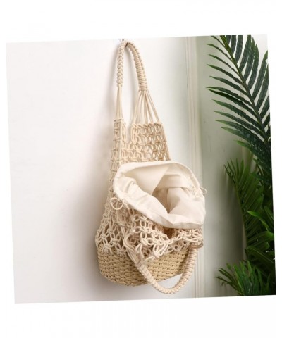 2 Pcs Bucket Straw Bag Shoulder Bag for Women Large Beach Bag Straw Beach Bags for Women Gift Sack White $13.16 Shoulder Bags