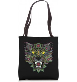 Panther Huichol Sugar Skull Calavera Halloween Mexican Aztec Tote Bag $11.82 Totes