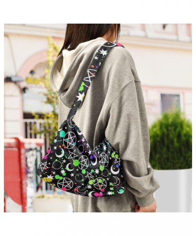 Moon Magic Shoulder Tote Bags for Women Furry Crossbody bag Hobo Handbag Purses for Traveling Shopping Working $9.45 Totes