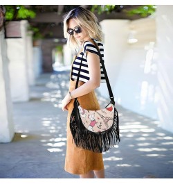 Women Fringe Tassel Cross Body Bag Cute Pug Pirate on Light Blue Leisure Shoulder Bag Color560 $11.10 Crossbody Bags