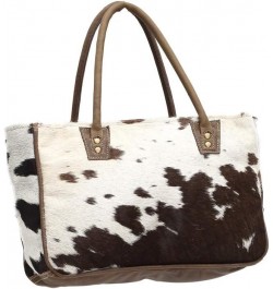 Myra Bags Bucket Genuine Leather with Animal Print Tote, Brown, Size One_Size, Tan, Khaki, Brown, One_Size $29.62 Totes