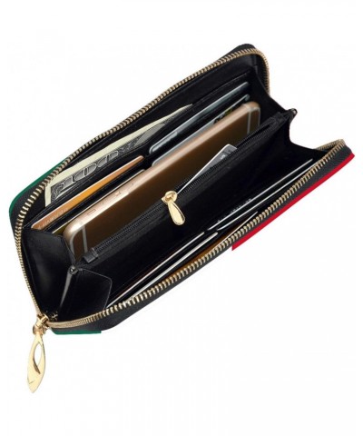 Flag Of Mexico Pattern Leather Long Clutch Wallet 7.48x4.13 Inch Comfortable Lightweight Waterproof Durable Nice $26.85 Clutches