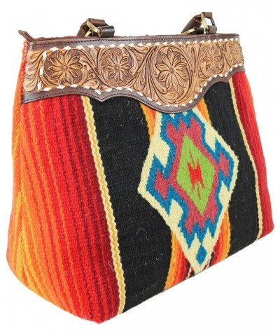 Red Multi Colored Saddle Blanket Tote ADBGA151E $90.65 Totes