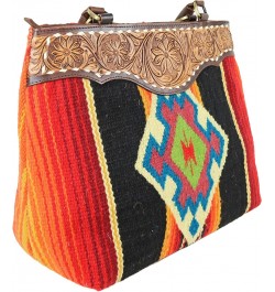 Red Multi Colored Saddle Blanket Tote ADBGA151E $90.65 Totes