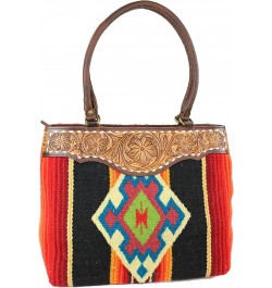 Red Multi Colored Saddle Blanket Tote ADBGA151E $90.65 Totes