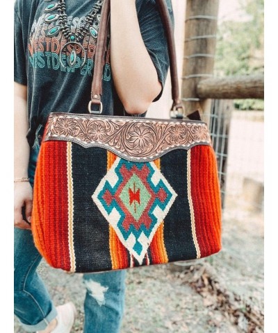 Red Multi Colored Saddle Blanket Tote ADBGA151E $90.65 Totes