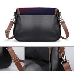 Printed Leather Crossbody Bags Women Shoulder Messenger Bags Designer Satchels City Scenery Color1 $22.00 Satchels