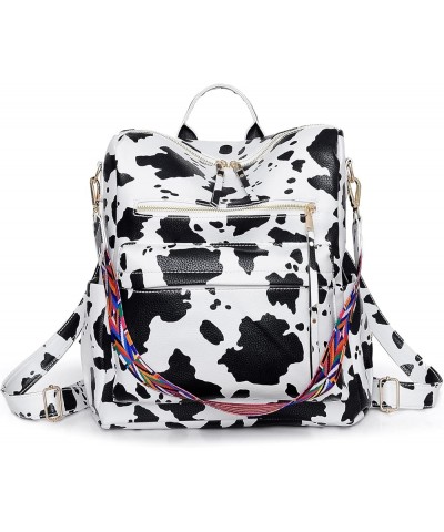 Women's Fashion Backpack Purse Multipurpose Design Convertible Satchel Handbags Shoulder Bag Travel bag Cow White $15.89 Back...