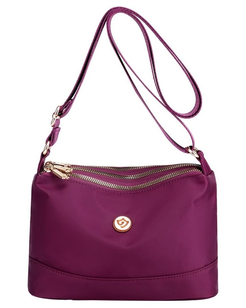 Crossbody Handbags Large Capacity Women Composite Shoulder Bag Breathable Nylon Durable Scratch Resistant with Zipper Purple ...