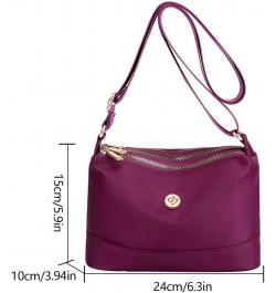 Crossbody Handbags Large Capacity Women Composite Shoulder Bag Breathable Nylon Durable Scratch Resistant with Zipper Purple ...