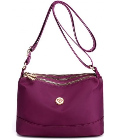 Crossbody Handbags Large Capacity Women Composite Shoulder Bag Breathable Nylon Durable Scratch Resistant with Zipper Purple ...