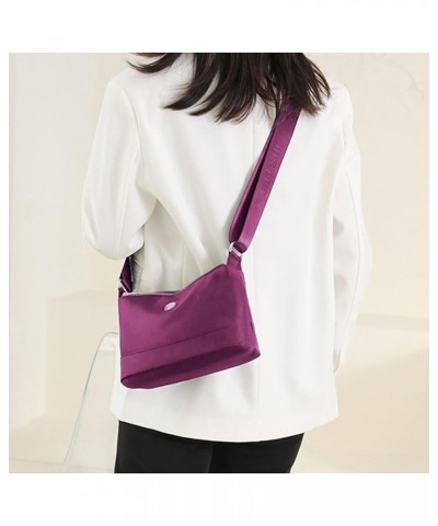 Crossbody Handbags Large Capacity Women Composite Shoulder Bag Breathable Nylon Durable Scratch Resistant with Zipper Purple ...