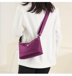 Crossbody Handbags Large Capacity Women Composite Shoulder Bag Breathable Nylon Durable Scratch Resistant with Zipper Purple ...