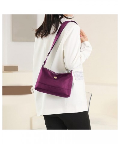 Crossbody Handbags Large Capacity Women Composite Shoulder Bag Breathable Nylon Durable Scratch Resistant with Zipper Purple ...