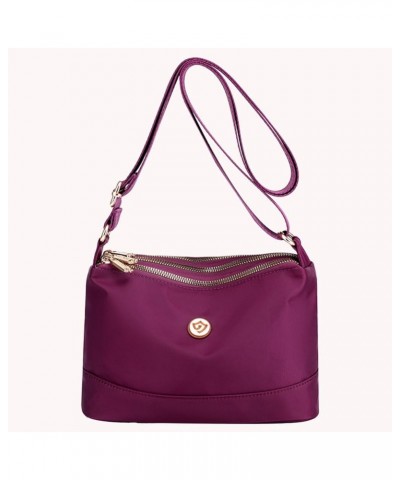 Crossbody Handbags Large Capacity Women Composite Shoulder Bag Breathable Nylon Durable Scratch Resistant with Zipper Purple ...