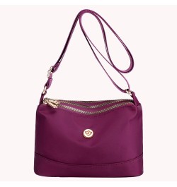 Crossbody Handbags Large Capacity Women Composite Shoulder Bag Breathable Nylon Durable Scratch Resistant with Zipper Purple ...