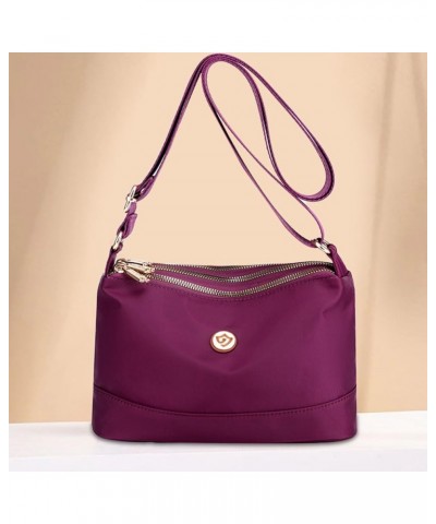 Crossbody Handbags Large Capacity Women Composite Shoulder Bag Breathable Nylon Durable Scratch Resistant with Zipper Purple ...