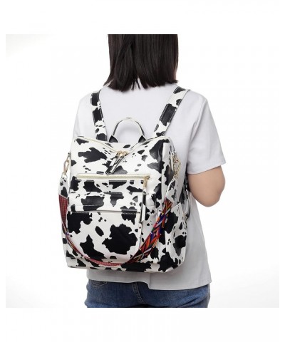 Women's Fashion Backpack Purse Multipurpose Design Convertible Satchel Handbags Shoulder Bag Travel bag Cow White $15.89 Back...