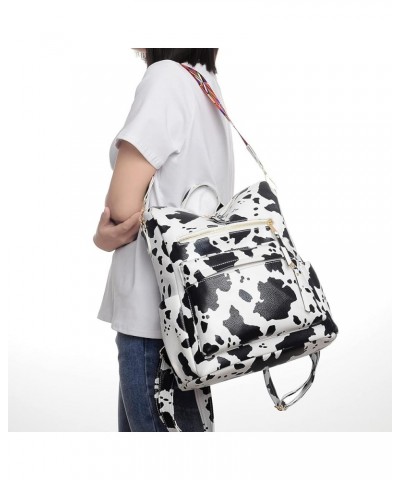 Women's Fashion Backpack Purse Multipurpose Design Convertible Satchel Handbags Shoulder Bag Travel bag Cow White $15.89 Back...