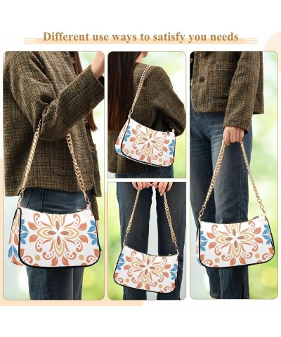 Shoulder Bags for Women, Flower Pattern Retro Print Hobo Tote Handbag, Retro Chain Bag Purse with Zipper Color04 $17.69 Shoul...