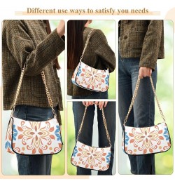 Shoulder Bags for Women, Flower Pattern Retro Print Hobo Tote Handbag, Retro Chain Bag Purse with Zipper Color04 $17.69 Shoul...