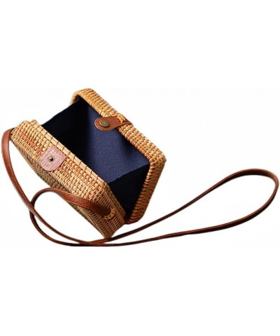 Square Round Mulit Style Straw Bag Handbags Women Summer Rattan Bag Handmade Woven Beach Bohemia Handbag Square $20.00 Handbags