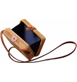 Square Round Mulit Style Straw Bag Handbags Women Summer Rattan Bag Handmade Woven Beach Bohemia Handbag Square $20.00 Handbags